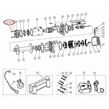 Smittybilt 97412 15 Winch Long Bolt Hardware Set