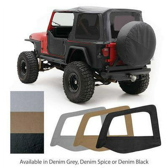 Smittybilt Replacement Soft Top with Tinted Windows and Upper Doorskins (Charcoal) - 9870211