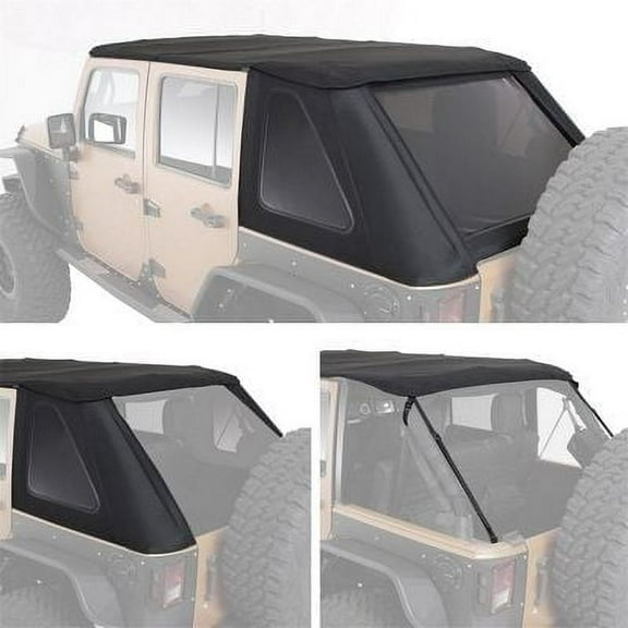 Smittybilt Bowless Combo Top with Tinted Windows with No Upper Doors (Black) - 9087235