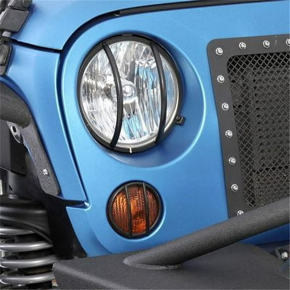Smittybilt Euro Headlight Guards, Black - 5680
