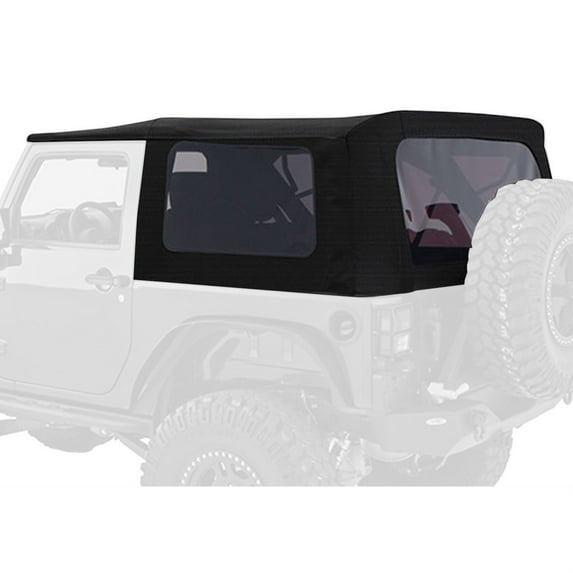Smittybilt Replacement Soft Top with Tinted Windows and No Upper Doors (Black Diamond) - 9070235