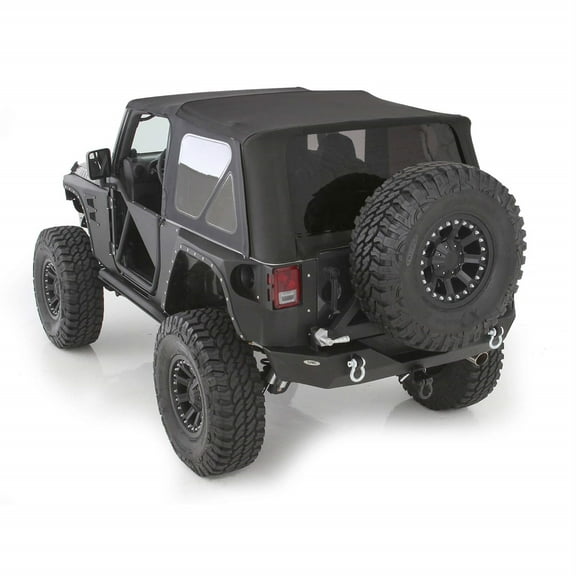Smittybilt Replacement Soft Top with Tinted Windows and No Upper Doors (Black Diamond) - 9075235