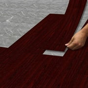 Smke 1Pack Wood Look Peel And Stick Floor Tiles Wood Grain Textured Flooring Waterproof Dark Floor Sticker For Bedroom Living Room Kitchen Rv Basements Self Adhesive Vinyl Plank,Pvc Flooring