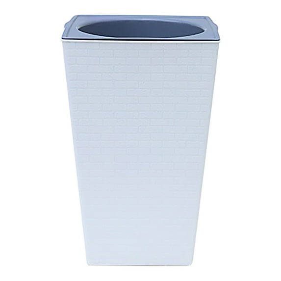 Smke 1Pcs Pack Heavy Duty Plastic Resin Tall Tapered Planter Pots Large Square Planter Flower Pot With Drainage Holes For Indoor Outdoor Deck Porch Garden Home Patio Front Door,Porch Planters