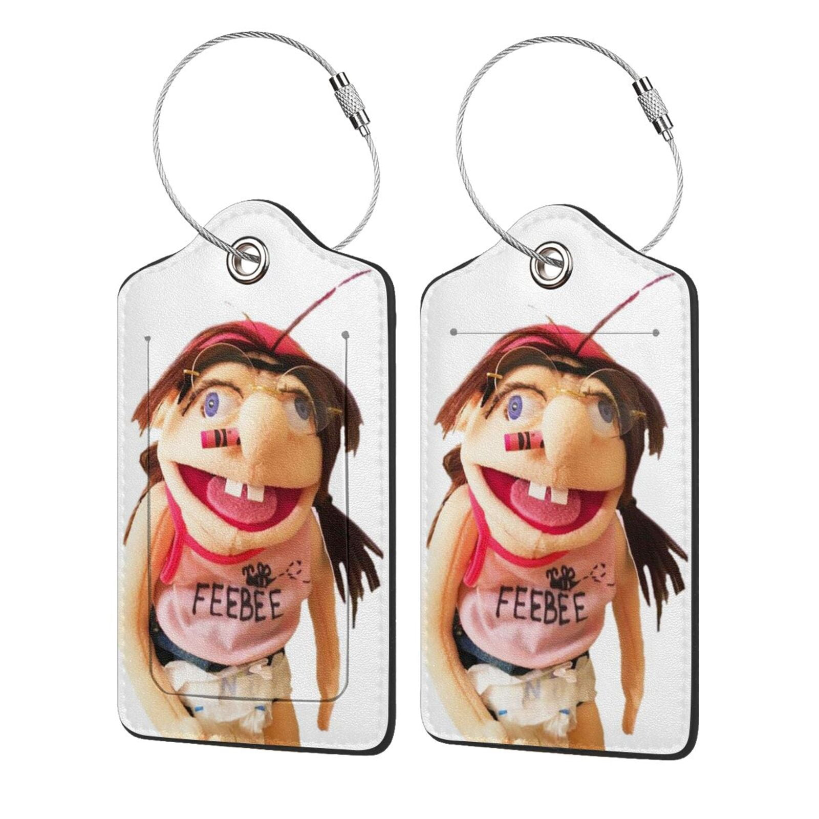 Sml Address Sml Jeffy Baggage Identification Tag Leather Cartoon Luggage Tag 2 PCS ...