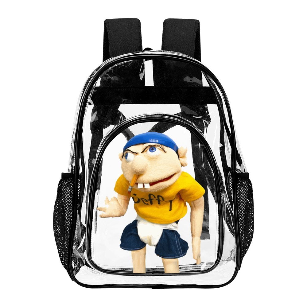Sml Jeffy Clear Backpack Heavy Duty Transparent Bag See Through Bookbag for School Work Sport College Travel Walmart