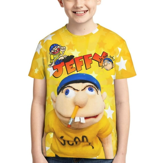 Sml Jeffy Youth Unisex Crewneck Short Sleeve T-Shirt Tees For Boys/Girls/Teen/Kid'S Small