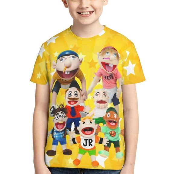Sml Jeffy Youth Unisex Crewneck Short Sleeve T-Shirt Tees For Boys/Girls/Teen/Kid'S X-Small