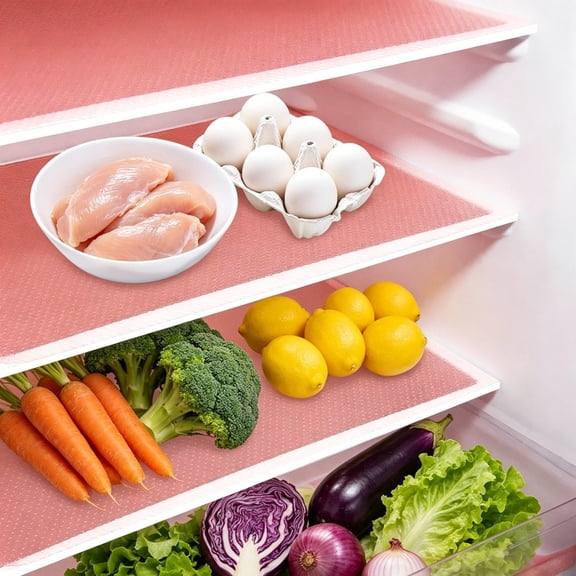 Smlper 10 Pcs 18" x 11.4" Refrigerator Liners, Washable Fridge Liner Shelf Mats, Refrigerator Pads for Cupboard, Cabinet, Drawer, Home Kitchen Accessories & Organization (Pink)