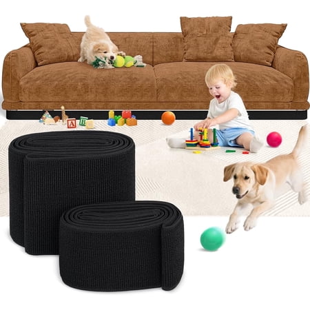 Smlper 123 inch x 3 inch Under Couch Blocker for Kids and Pet Toys, Toy Blocker for Bed and Furniture, Stop Toys Going Under Sofa(Black)