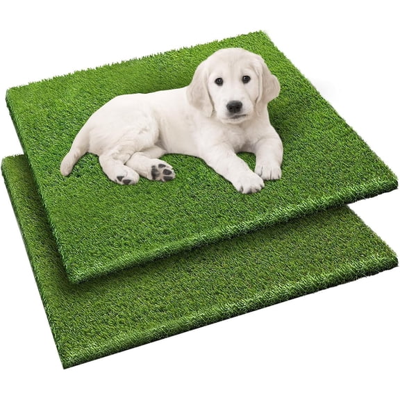 Smlper 2 Pack 18*28 Inch Dog Grass Pee Pads, Artificial Grass Pads for Potty Tray, Fake Grass for Dogs to Pee On, Outdoor & Indoor Pee Grass for Dog Potty