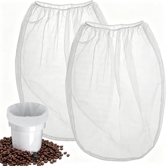 Smlper 2 Pack 20" x 20" Cold Brew Coffee Filter Bag, Compatible With Toddy Cold Brew System, Strainer Bag for 5 Gallon Commercial Brewers, Washable & Reusable