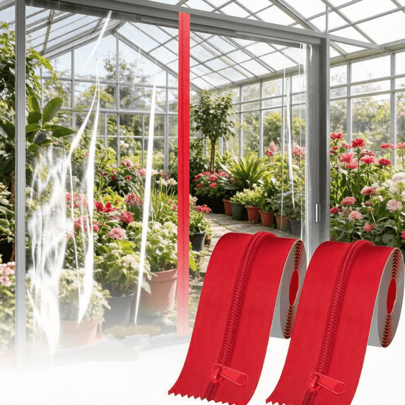 Smlper 2 Rolls 7ft x 3in Heavy Duty Zipper Door for Dust Barriers, Self-Adhesive Dust Zipper for Plastic Sheeting, Tarp Zipper Door for Greenhouses, Construction, Carpentry, Renovation, Wall Building