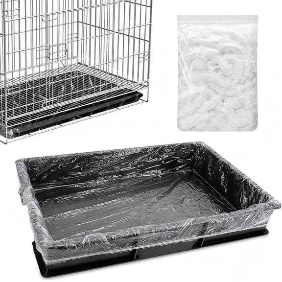 Smlper 30 Pcs Disposable Cage Liners, Clear Plastic Rabbit Cage Liner Bag, Elastic Small Animal Toilet Film, for Bunny, Hamster, Totoro, Hedgehog, Guinea Pig and Small Animals