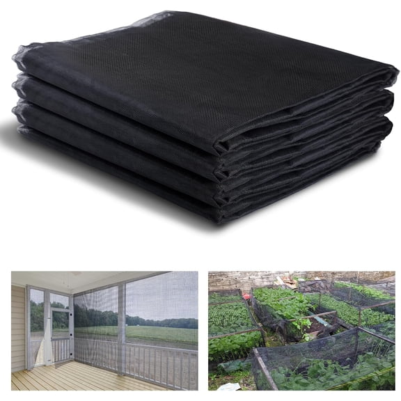 Smlper 33 x 10 ft Stronger Garden Mesh Netting - PP Nanocomposite Bird Net Barrier, Mosquito Netting Screen for Outdoor Plants Vegetables Patios Balconies Terraces, Shading Rate 33%(Black)