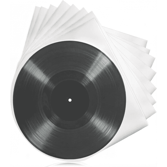 Smlper 50 Pack 12 Inch Inner Record Sleeves, Heavyweight Acid Free Paper with Rounded Corners for Records Storage, Premium Paper Vinyl Inner Sleeves