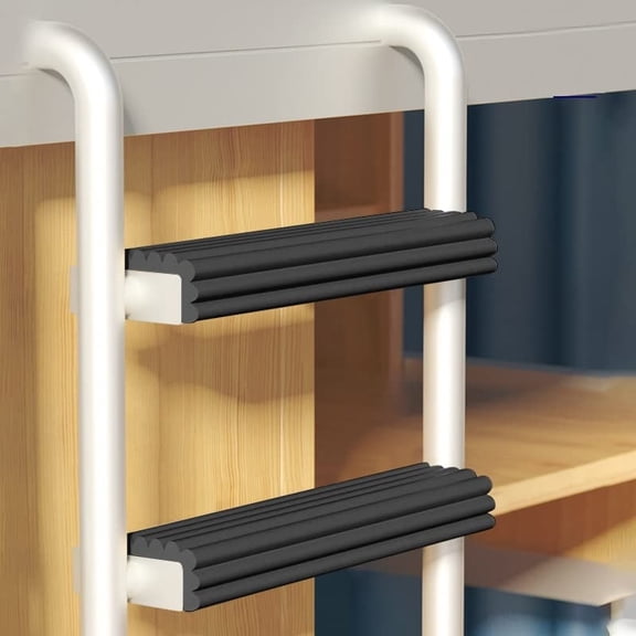 Smlper 6.5 Ft Bunk Bed Ladder Pads, Self-Adhesive Bunk Bed Ladder Cover, Bunk Bed Step Foam Padding, Ladder Step Pads Loft Bed, Soft Extra-Wide Edge Protector, Furniture(Black)