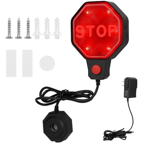 Smlper Garage Parking Sensor, Adjustable Garage Car Stop Indicator with Red/ Yellow/ Green LED Display, Set Stop Distance 6"6 Ft, Battery (Not Included) or Power Cord Powered(Black)