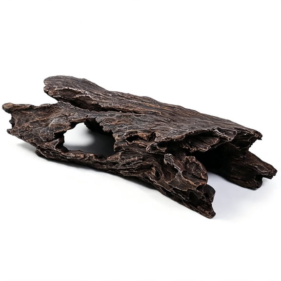 Smlper Reptile Hideout, 10 Inch Medium Hollow Log Aquarium Ornament, Natural Driftwood Style Tank Decoration for Lizards, Reptiles, Betta Fish Hiding Resting Habitat