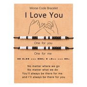 Smndg-T Couples Bracelets I Love You Morse Code Matching Bracelets for Couples Gifts for Him and Her, Long Distance Relationship Gifts for Boyfriend and Girlfriend