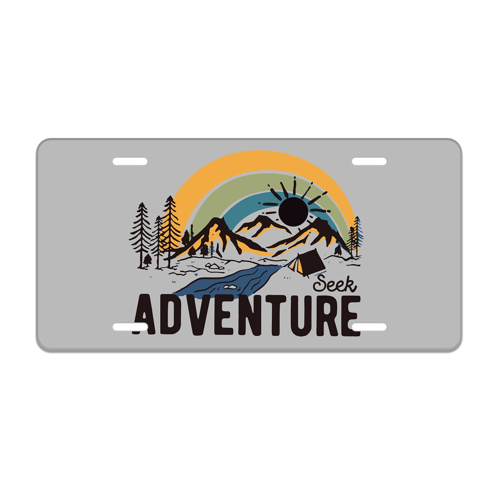 Smoaffly Adventure Camping License Plate, Decorative Car Front License