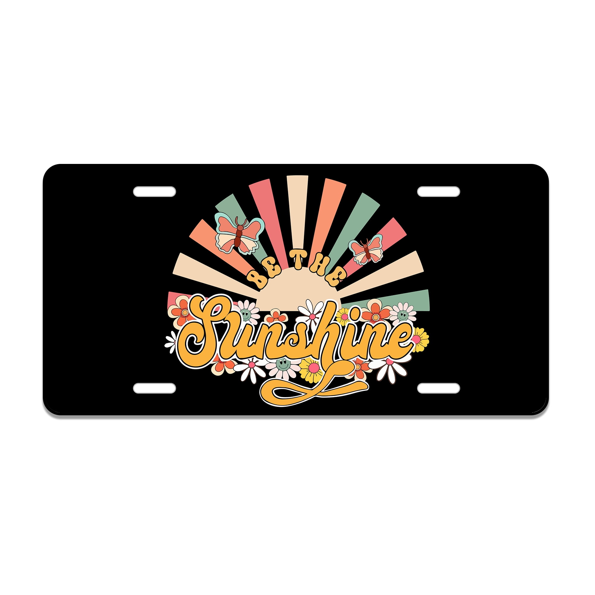 Smoaffly Be the Sunshine License Plate Decorative Car Front License Plates Cover, Vanity Tag