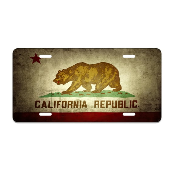 Smoaffly Californian Stars Bears License Plate Decorative Car Front, Metal Car Plate, License Plate, Vanity Tag, Aluminum Novelty License Plate for Men/Women/Boy/Girls Car 6×12 Inch