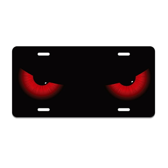 Smoaffly Cartoon Evil Eyes License Plate Decorative Car Front License Plates Cover, Vanity Tag, Metal Car Plate, Aluminum Novelty License Plate New Car Gift for Men/Women/Boy/Girls Car,6 X 12 Inch