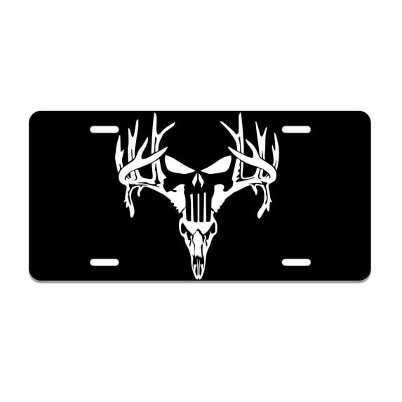 Smoaffly Deer Flag USA License Plate Decorative Car Front License Plates Cover, Vanity Tag, Metal Car Plate, Aluminum Novelty License Plate New Car Gift for Men/Women/Boy/Girls Car,6 X 12 Inch