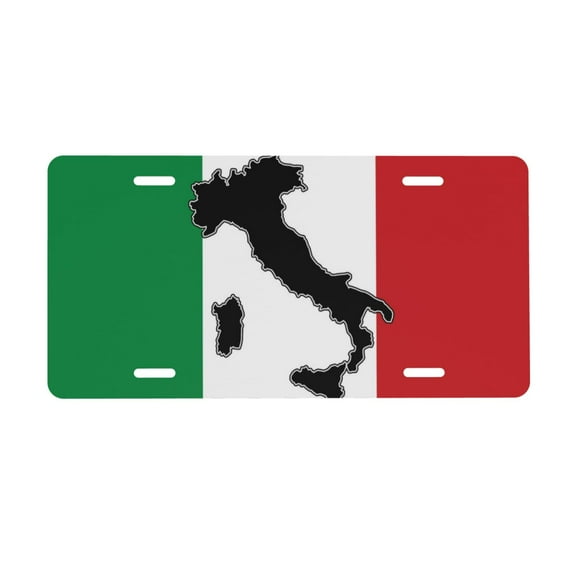 Smoaffly License Plate,Italy Flag Decorative Car Front,Metal Car Plate,License Plate,Vanity Tag,Aluminum Noverlty License Plate for Men/Women/Boy/Girls Car 6×12 Inch