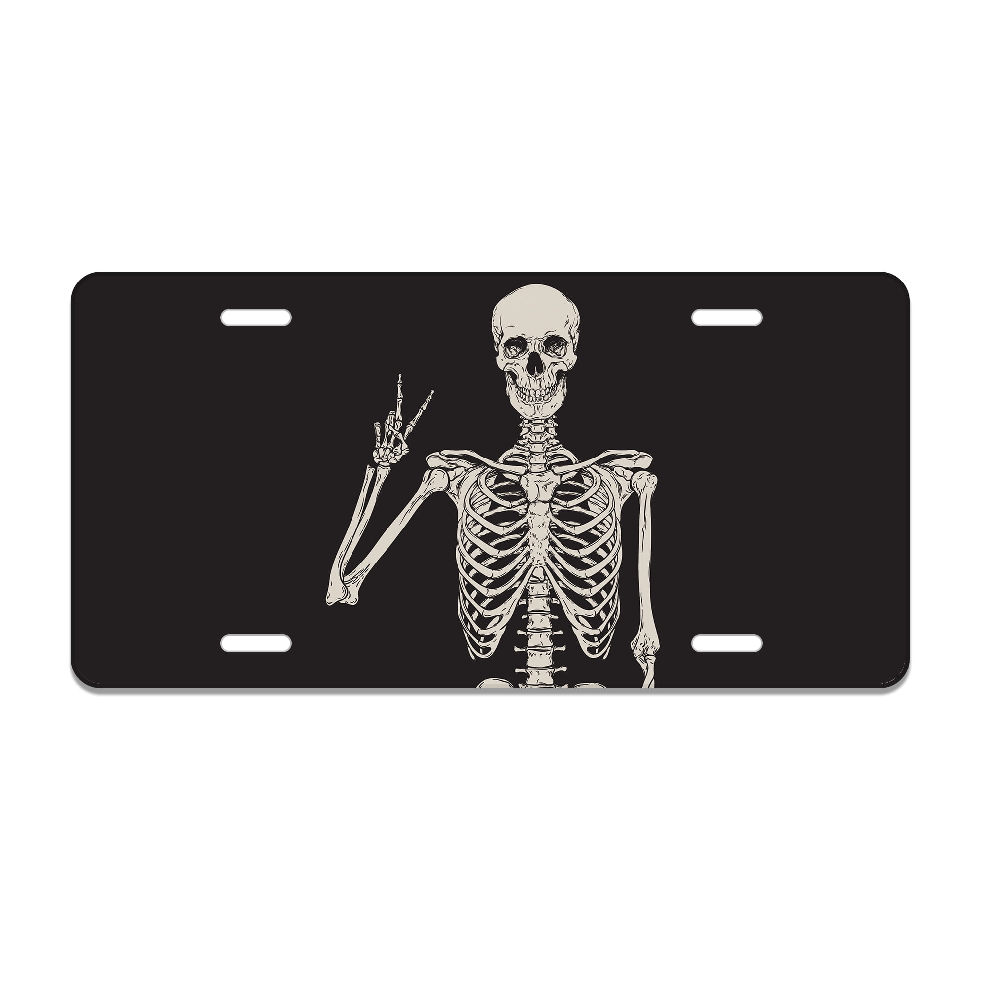 Smoaffly Skull Rock License Plate Decorative Car Front, Metal Car Plate ...