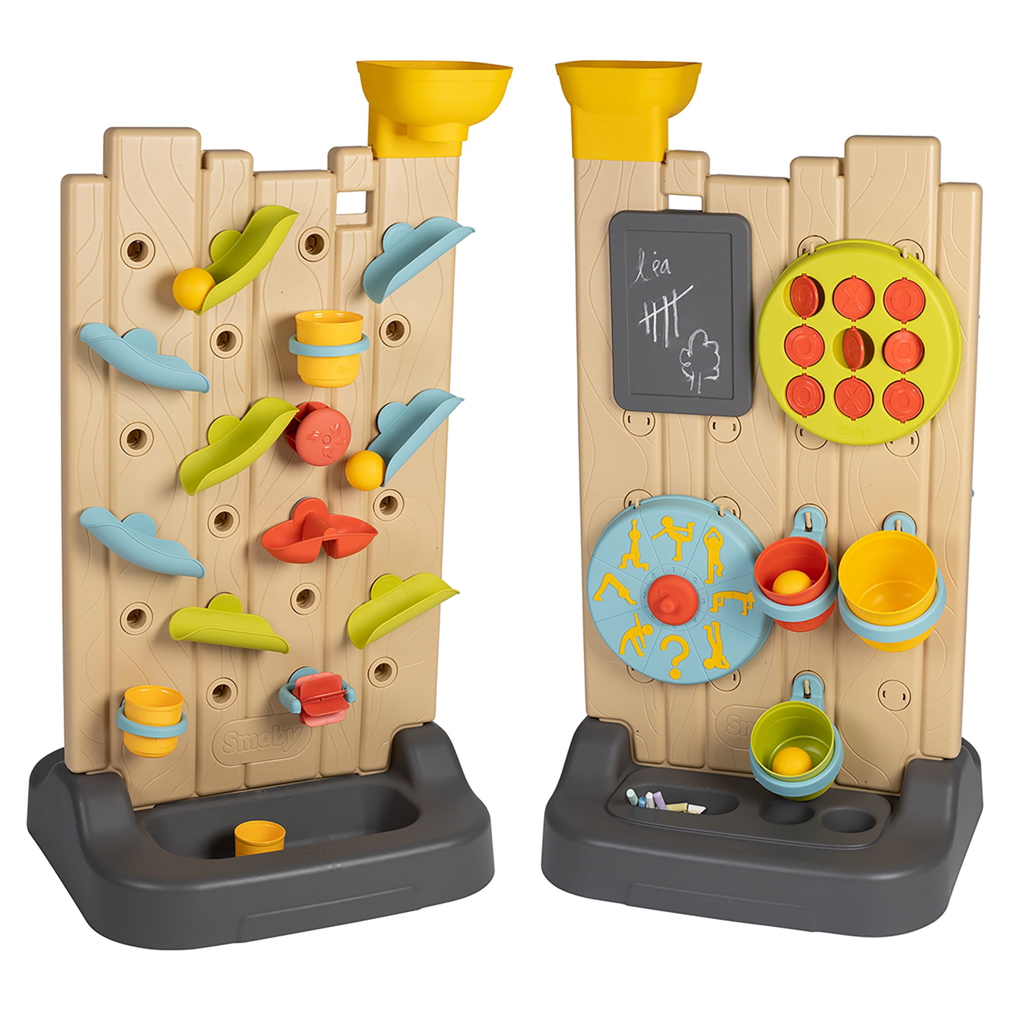 Smoby 32" Tall Beige and Yellow Activity Wall Play Center