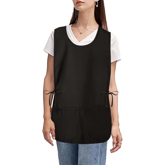 Smock Apron Cobbler Apron with Side Ties and 2 Deep Pockets Unisex Apron for work kitchen