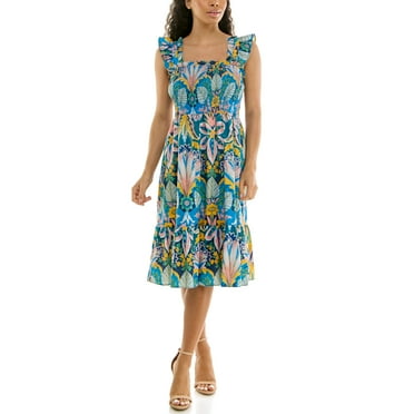 Nanette Lepore Women's Smocked Flutter Sleeve Midi Dress, Sizes XS-XXXL