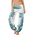 thumbnail image 1 of INGEAR Women’s Smocked Boho Harem Pants, Hippie Gypsy Print Yoga Trousers, 1 of 1