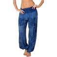 thumbnail image 1 of INGEAR Women’s Smocked Boho Harem Pants, Hippie Gypsy Print Yoga Trousers, 1 of 1