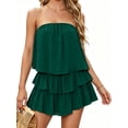 thumbnail image 1 of Smocked Jumpsuit Strapless Women Off The Shoulder Romper Flowy Strapless Playsuits, 1 of 5