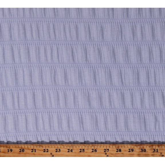 Smocked Shirred Jacquard Knit Periwinkle 54" Wide Cotton/Polyester/Spandex Fabric by the Yard (122396)