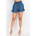 thumbnail image 1 of Smocked Waist Ruffled Denim Shorts, 1 of 5