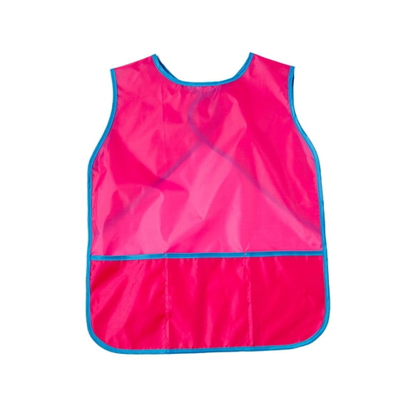 Smocks Painting Aprons Stain Resistant Washable with Pocket Bib for Feeding Kitchen Boys Girls Coloring Books Rose Red
