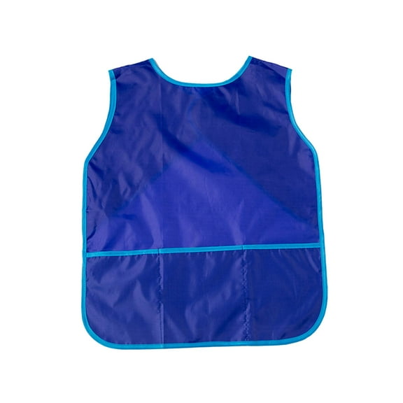 Smocks with Pocket Sleeveless Children Washable Bib Painting Aprons for Feeding Baking Kitchen Boys Girls Classroom Blue