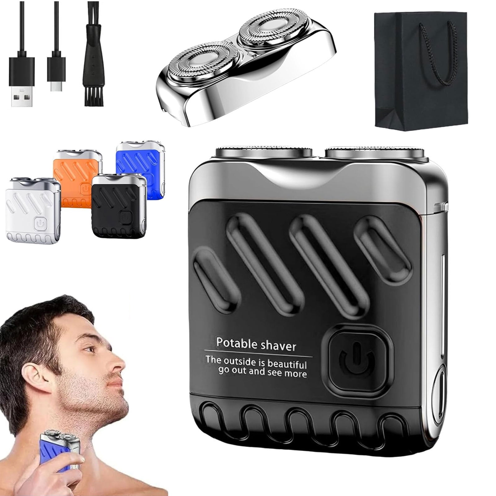 Smoderate Shaver, Smoderate Portable Rotary Dual Ring Electric Shaver ...