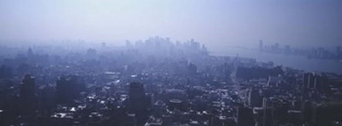 Smog Over New York NYC New York City New York State USA Canvas Art - Panoramic Images (15 x 6)