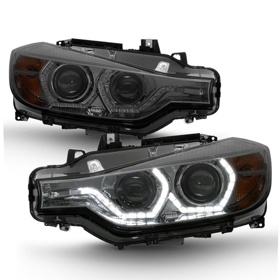 Smoke 2012-2015 BMW F30 3-Series Sedan LED 3D DRL Projector Headlights Headlamps