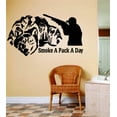 thumbnail image 1 of Smoke A Pack A Day Letters Wolf Wolve Image Animal Hunting Hunter Man Gun Boys Sticker Vinyl Wall Decal 10 X 20 Inches, 1 of 1