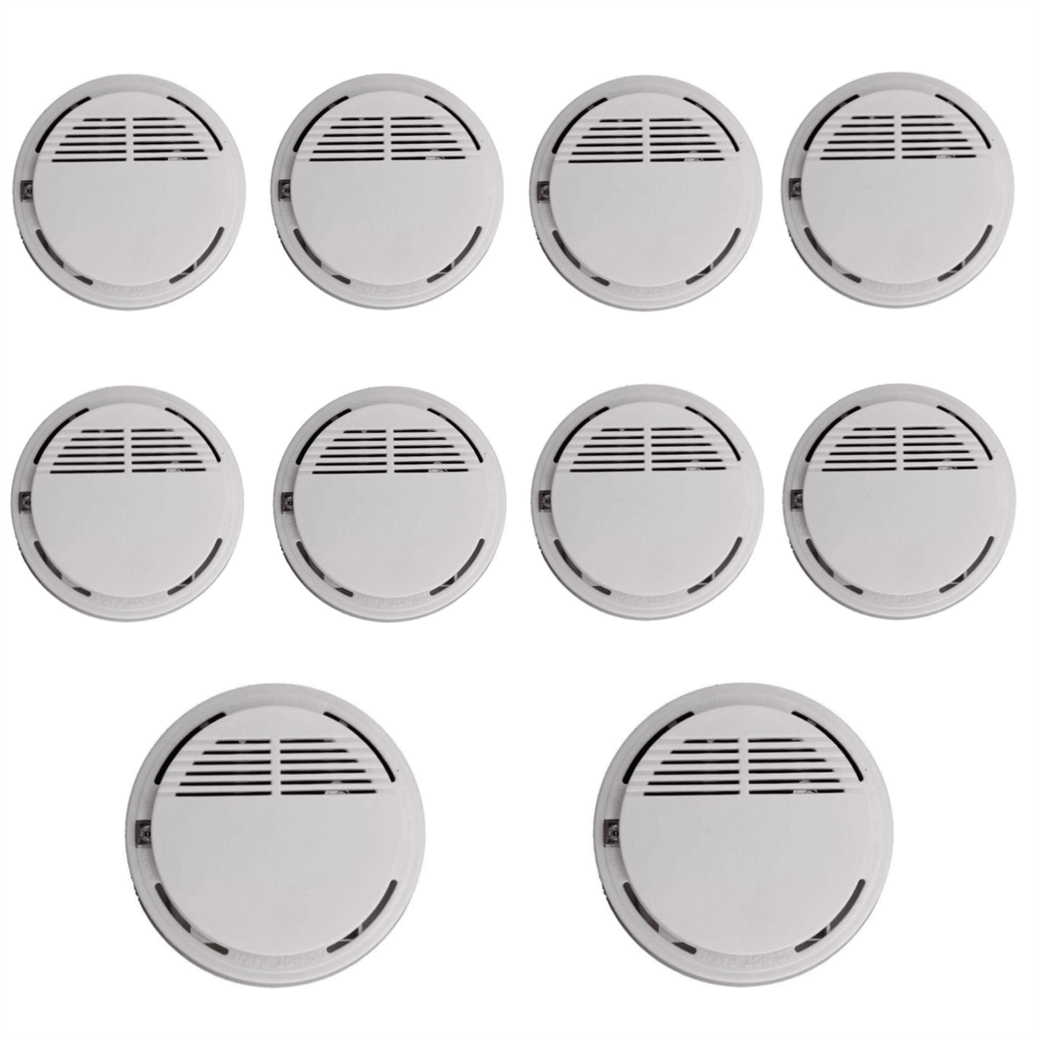 Smoke Alarm Detector, 10 Pack Home Fire Safety Sensor Alert, Photoelectric Smoke Detector for House Hotel Office Warehouse Fire Protection