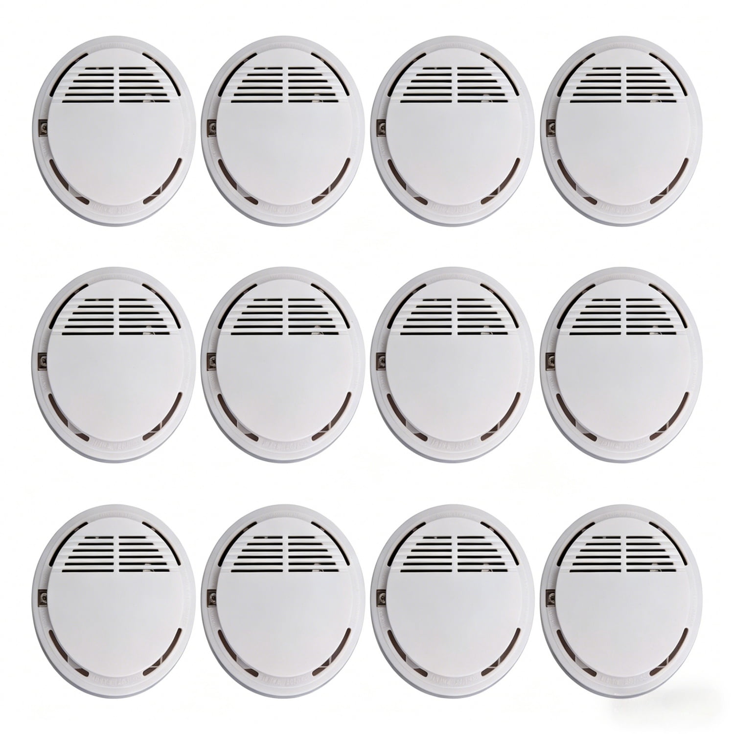 Smoke Alarm Detector, 12 Pack Home Fire Safety Sensor Alert, Photoelectric Smoke Detector for House Hotel Office Warehouse Fire Protection