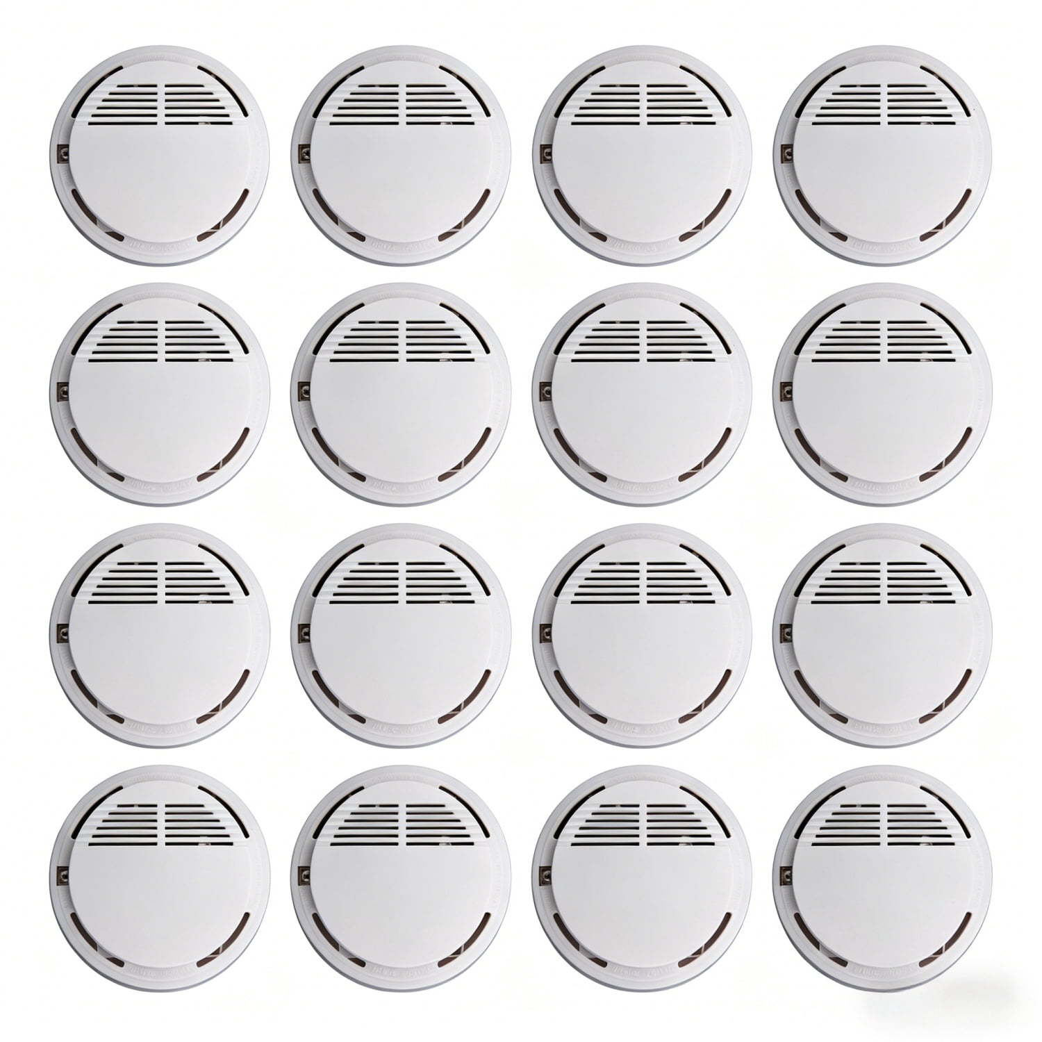 Smoke Alarm Detector, 16 Pack Home Fire Safety Sensor Alert, Photoelectric Smoke Detector for House Hotel Office Warehouse Fire Protection