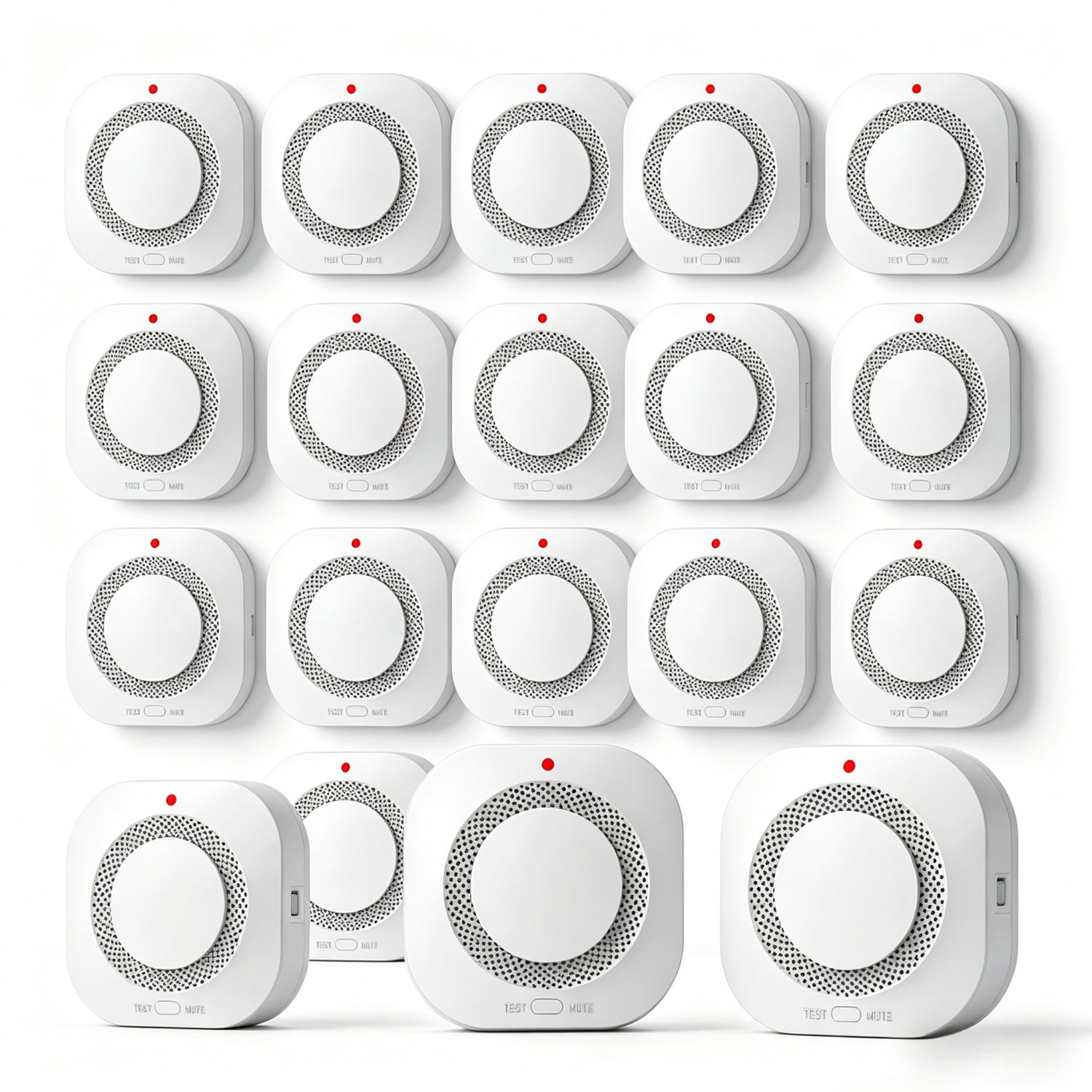 Smoke Alarm Detector, 20 Pack Home Security Fire Protection Smoke Detector, Fire Safety Alarm for Home Bedroom Kitchen Living Room