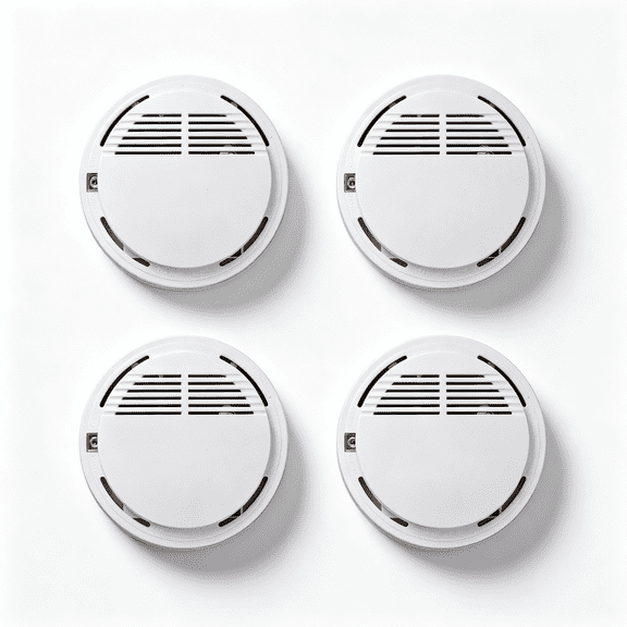 Smoke Alarm Detector, 4 Pack Home Fire Safety Sensor Alert, Photoelectric Smoke Detector for House Hotel Office Warehouse Fire Protection
